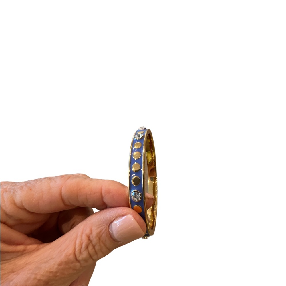 Kate Spade Spot The Spade Bracelet, NWOT, gold tone, blue enamel, glass - Picture 3 of 4